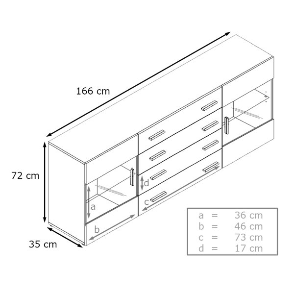 VladonMoebel Bari 166cm Sideboard Wayfair.co.uk